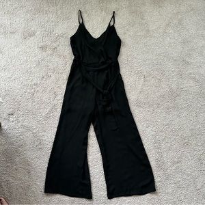 Black strappy culotte jumpsuit romper XS